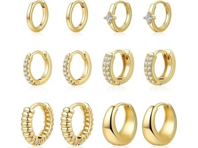Pretty hoop earrings! 6 Pairs for 6 Bucks
