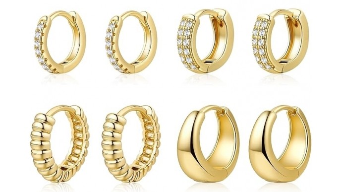 Pretty hoop earrings! 6 Pairs for 6 Bucks