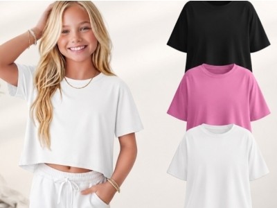 Girls' Oversized Crop Tee 3-Pack Only $7.49