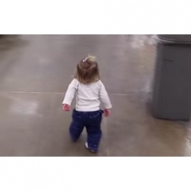 Little Girl Greets Everyone At Grocery Store