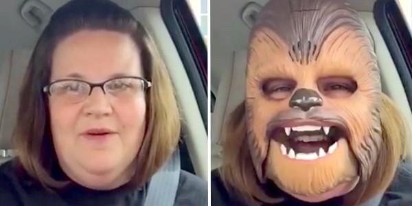 Mom Wears Chewbacca Mask In Kohl's Parking Lot, Starts Hysterically Laughing