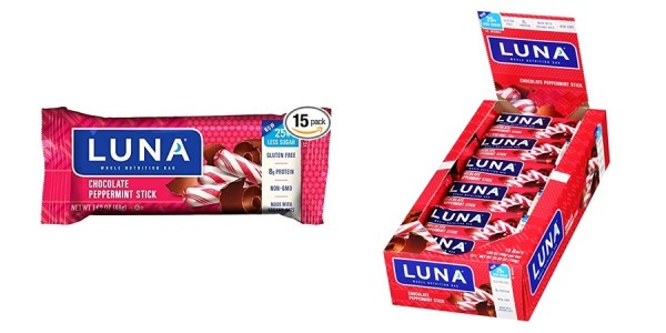 15 Count Gluten Free Chocolate Peppermint Stick Luna Bars $5.50 @ Amazon