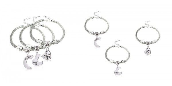 3 Piece Big, Middle, Little Sister Bracelet Set $10.99 @ Amazon
