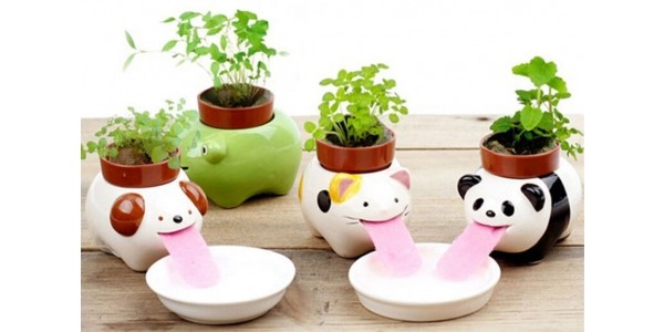 Self Watering Animal Planter With Seeds $3.63 @ eBay