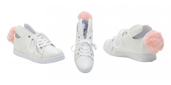 Girls White Bunny Lace Up Sneakers $23 @ Hot Topic