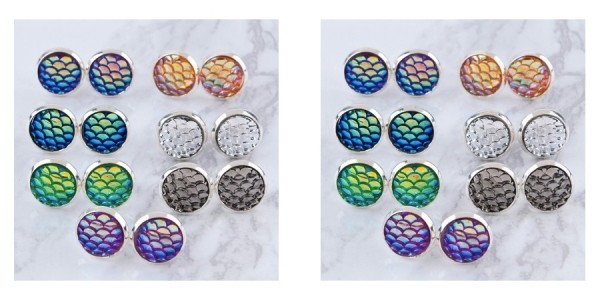 Handmade Druzy Mermaid Scale Stud Earrings $1 @ Wish