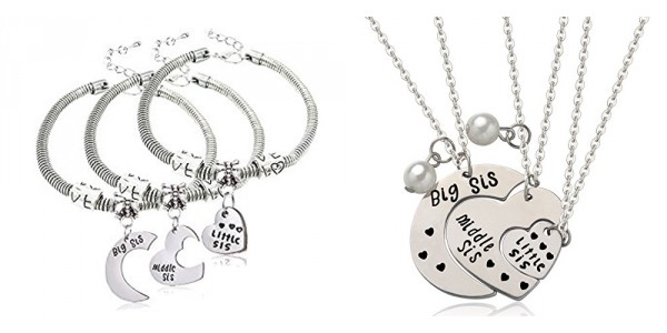 Big Sis, Middle Sis, Little Sis Jewelry Sets From $6.99 @ Amazon