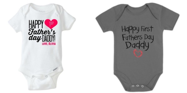 Personalized Happy 1st Father's Day Daddy Onesies $11 @ Etsy