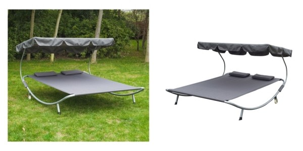Outsunny 2-Person Sun Lounger with Canopy & Pillows $90 Shipped @ eBay