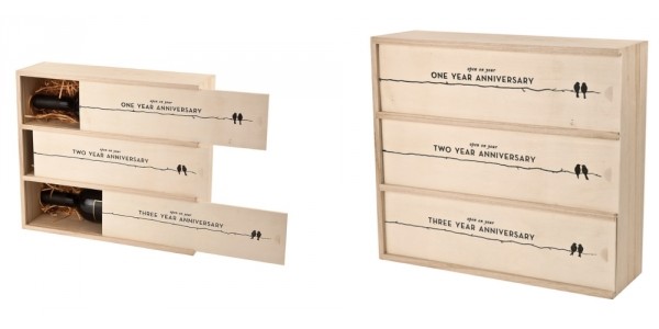Newlywed Anniversary Wine Box $24 @ Zulily