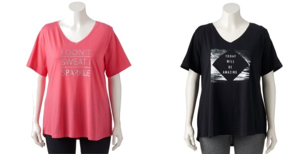 Plus Size Workout T-Shirts From $6.49 @ Kohl's