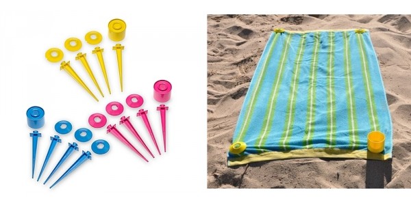 Beach Towel Secure Hold Beach Tacs With Cup Holder $15 @ Walmart