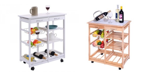 Kitchen Trolley Cart With Wine Holder $45 Shipped (Reg. $90) @ Rakuten