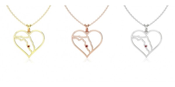 I Love Florida Gold Heart Necklace $15 Shipped ($10 Of Price Donated) @ SuperJeweler