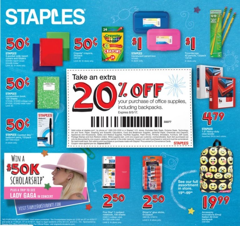 Staples Back To School Sales, Deals, and Ads 2018
