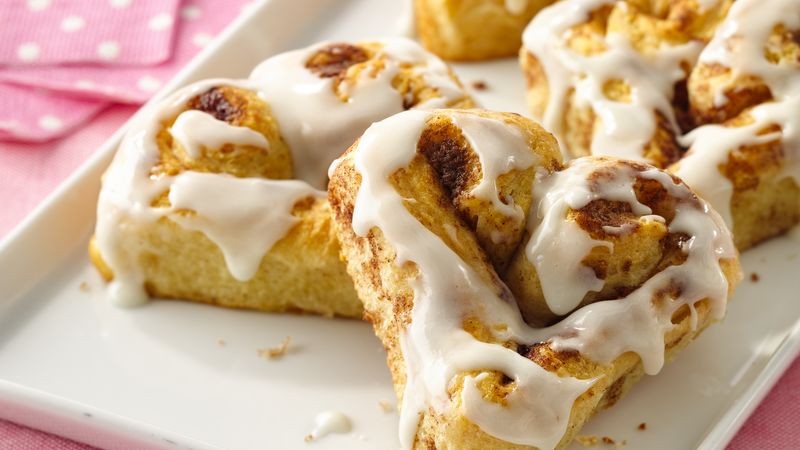 Valentine Heart-Shaped Cinnamon Rolls How-To (With Pictures) Finished Image