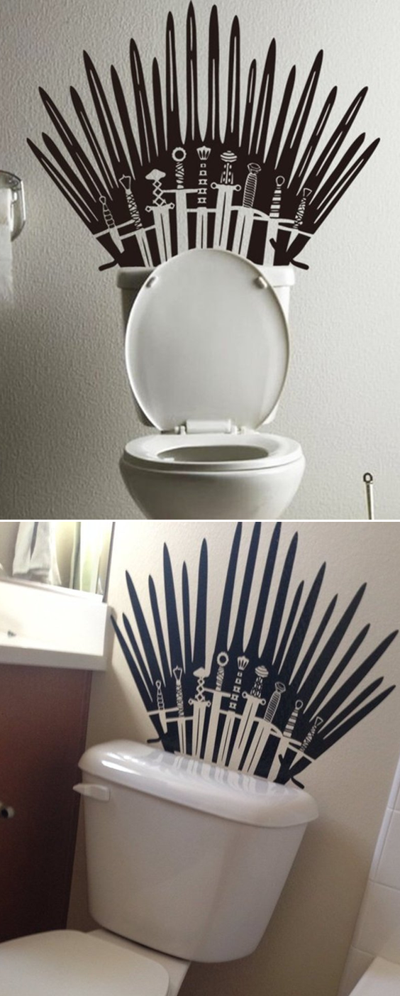 Game of Thrones Iron Throne Toilet Decal $15.80 @ Etsy