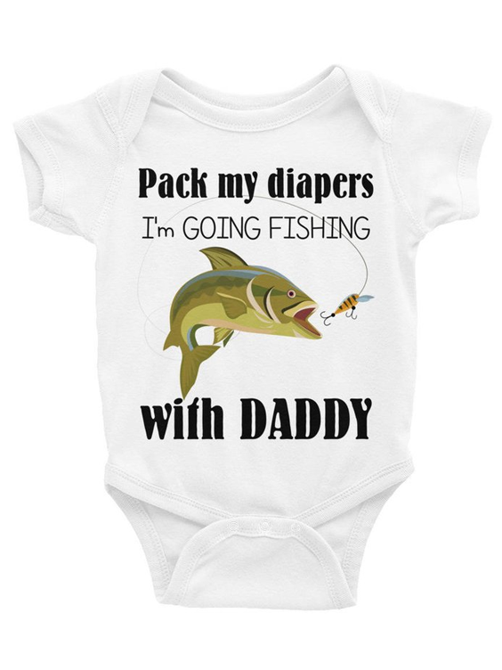 Pack My Diapers I'm Going Fishing With Daddy Onesie $21.99 @ Etsy