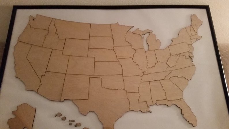 USA Pieces and Matching Map Puzzle Only $55 @ Etsy 