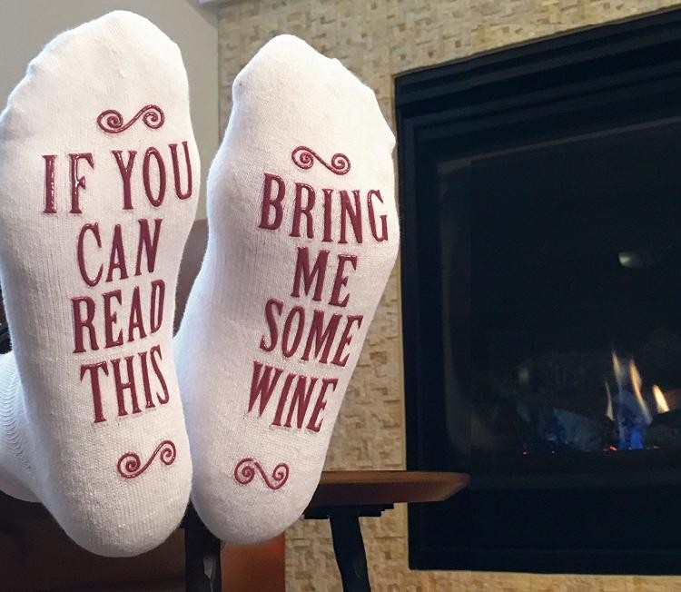 We Love These Wine Socks That Say 