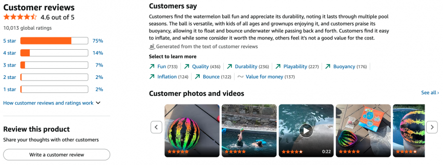 Watermelon Ball JR Pool Toy 32% off